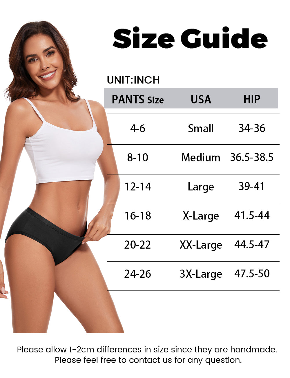 ALLBASE No-side-leaks Leakproof 2.0 Heavy Flow Period Underwear for Women(Black)